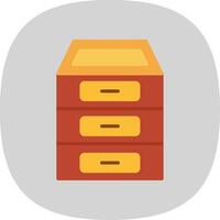 Filing Cabinet Flat Curve Icon Design vector