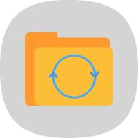 Folder Flat Curve Icon Design vector