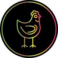 Chicken Line Gradient Due Color Icon Design vector