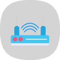Router Device Flat Curve Icon Design vector