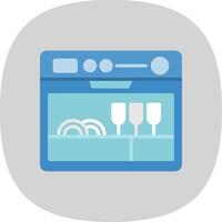 Dishwasher Flat Curve Icon Design vector