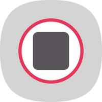 Stop Button Flat Curve Icon Design vector