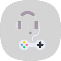 Headphones Flat Curve Icon Design vector