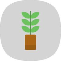 planta plano curva icono diseño vector