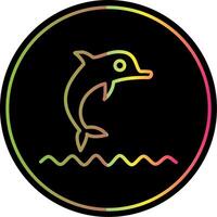 Dolphin Show Line Gradient Due Color Icon Design vector