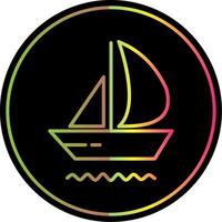 Yacht Line Gradient Due Color Icon Design vector