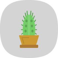 cactus plano curva icono diseño vector