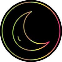 Luna línea degradado debido color icono diseño vector