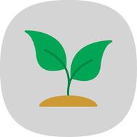 albahaca plano curva icono diseño vector