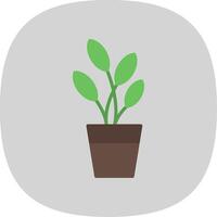 Dumb Cane Flat Curve Icon Design vector