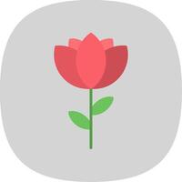 Flower Flat Curve Icon Design vector