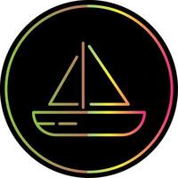 Sailing Boat Line Gradient Due Color Icon Design vector