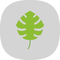 Monstera Flat Curve Icon Design vector