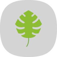 monstera plano curva icono diseño vector