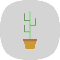 cactus plano curva icono diseño vector