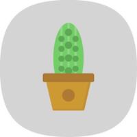 Succulent Flat Curve Icon Design vector