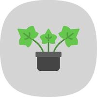 English Ivy Flat Curve Icon Design vector