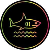 Shark Line Gradient Due Color Icon Design vector