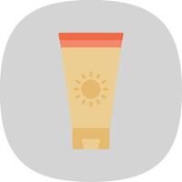 bloqueador solar crema plano curva icono diseño vector