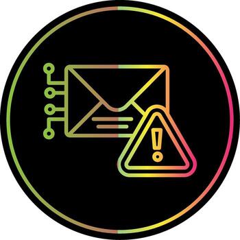 Warning Mail Line Gradient Due Color Icon Design vector