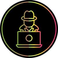 Hacker Line Gradient Due Color Icon Design vector