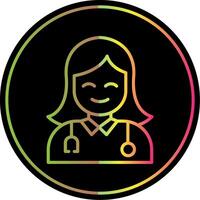 Female Doctor Line Gradient Due Color Icon Design vector