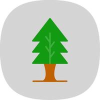 árbol plano curva icono diseño vector