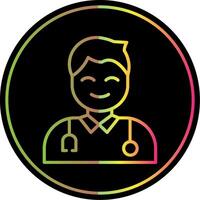 Male Doctor Line Gradient Due Color Icon Design vector