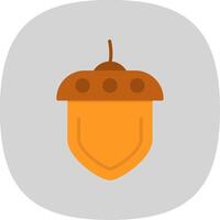 Acorn Flat Curve Icon Design vector
