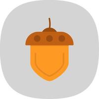 Acorn Flat Curve Icon Design vector