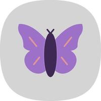 mariposa plano curva icono diseño vector