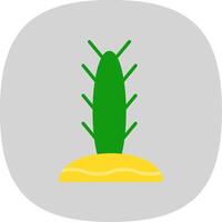 Cactus Flat Curve Icon Design vector