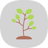 Tree Flat Curve Icon Design vector