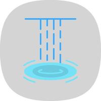 Waterfall Flat Curve Icon Design vector