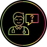 Health Question Line Gradient Due Color Icon Design vector