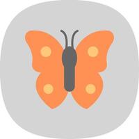 mariposa plano curva icono diseño vector