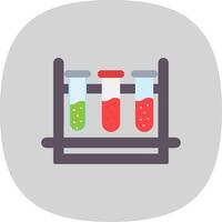 Test Tubes Flat Curve Icon Design vector