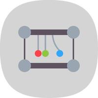 Newtons Cradle Flat Curve Icon Design vector