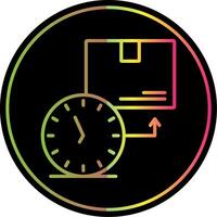 en hora entregas línea degradado debido color icono diseño vector