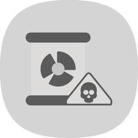 nuclear peligro plano curva icono diseño vector