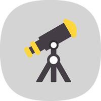 Telescope Flat Curve Icon Design vector