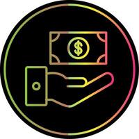 Receive Money Line Gradient Due Color Icon Design vector