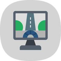 Driving Control Flat Curve Icon Design vector