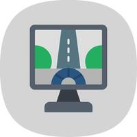 Driving Control Flat Curve Icon Design vector