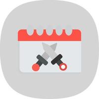 Calendar Date Flat Curve Icon Design vector