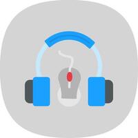 auriculares plano curva icono diseño vector