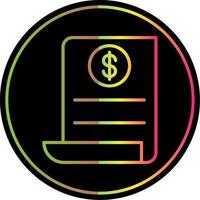 Pay Bill Line Gradient Due Color Icon Design vector