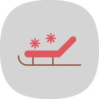 Sled Flat Curve Icon Design vector