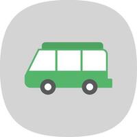 Minibus Flat Curve Icon Design vector