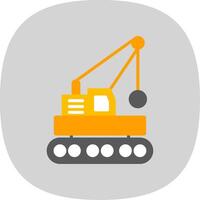 Wrecking Ball Flat Curve Icon Design vector